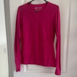 Figs Women's Bright Pink Long Sleeve Tee